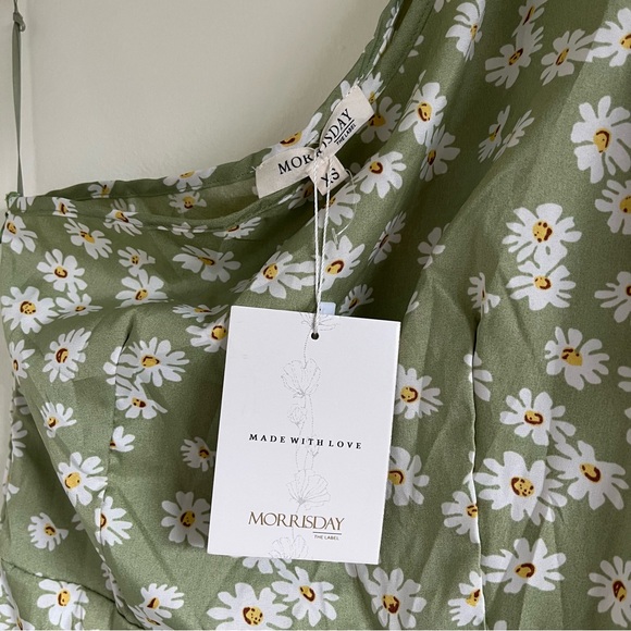 🆕 One Shoulder Daisy Green Midi Dress - Picture 9 of 10